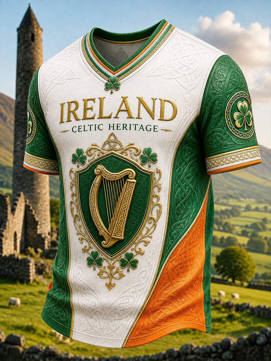 Men's Irish Patriotic V-neck T-shirt