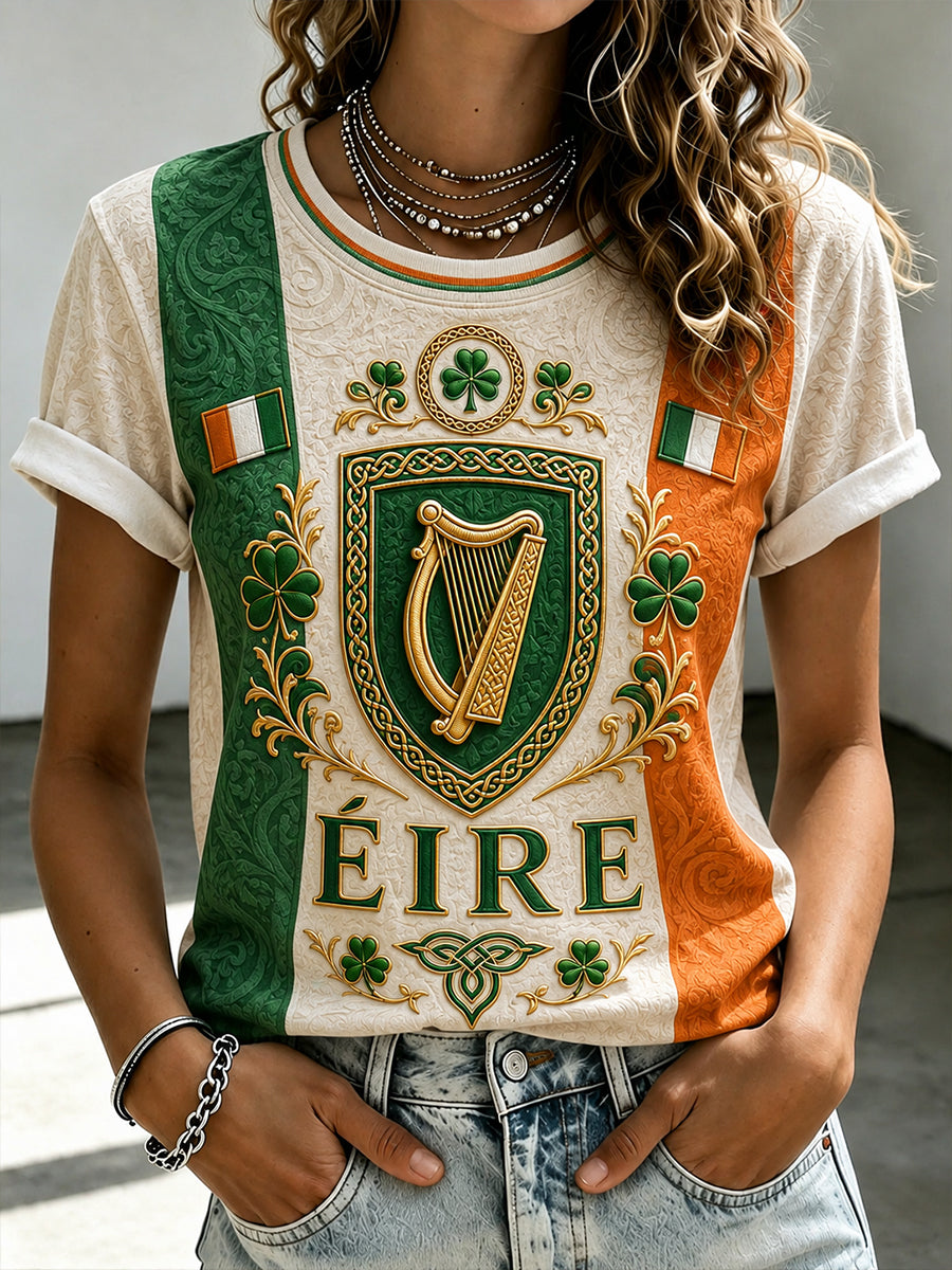 Women's Irish Patriotic Short-Sleeved T-Shirt Hat