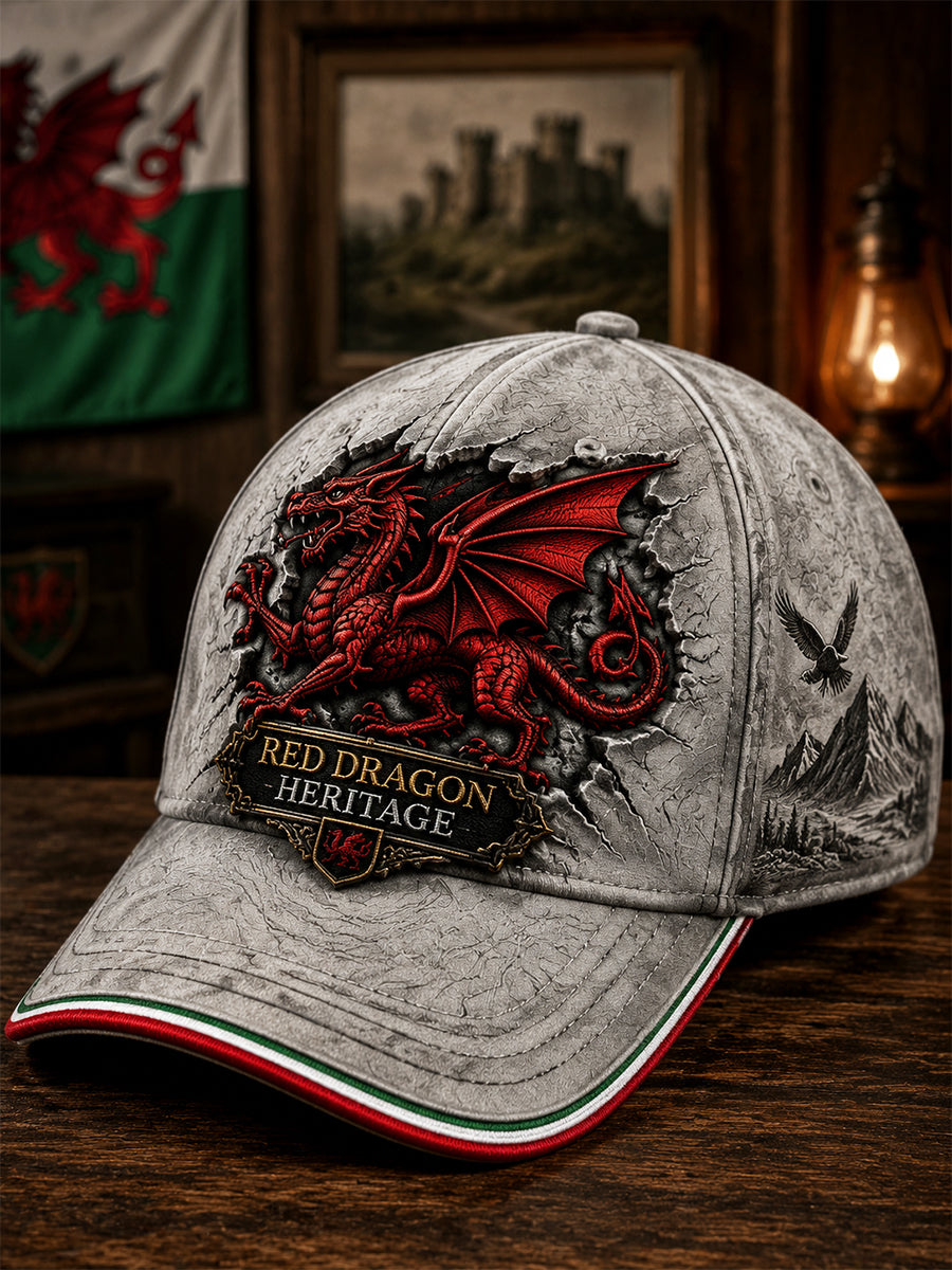 Unisex Welsh Red Dragon Printed Hat