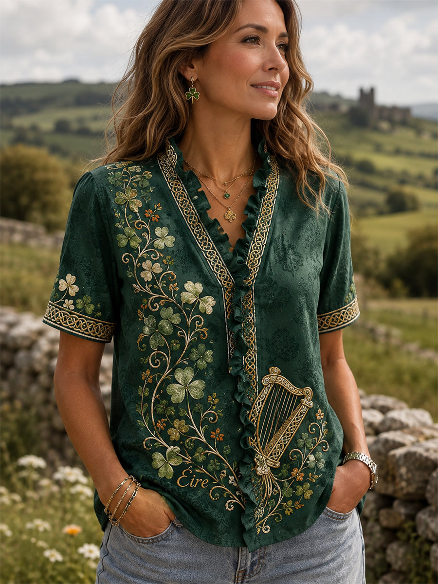 Women's Irish Patriotic Short-Sleeved Shirts