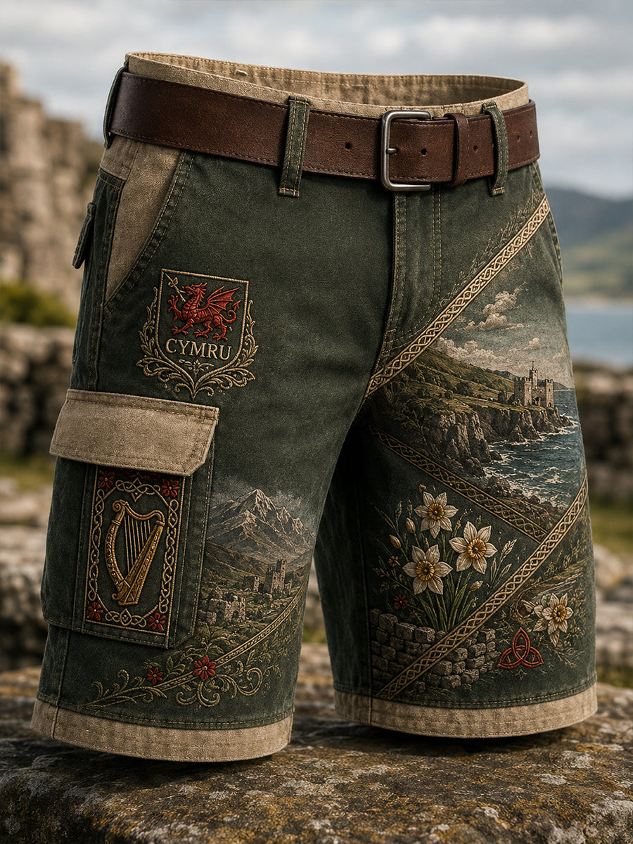 Men's Wales UK Print Casual Shorts