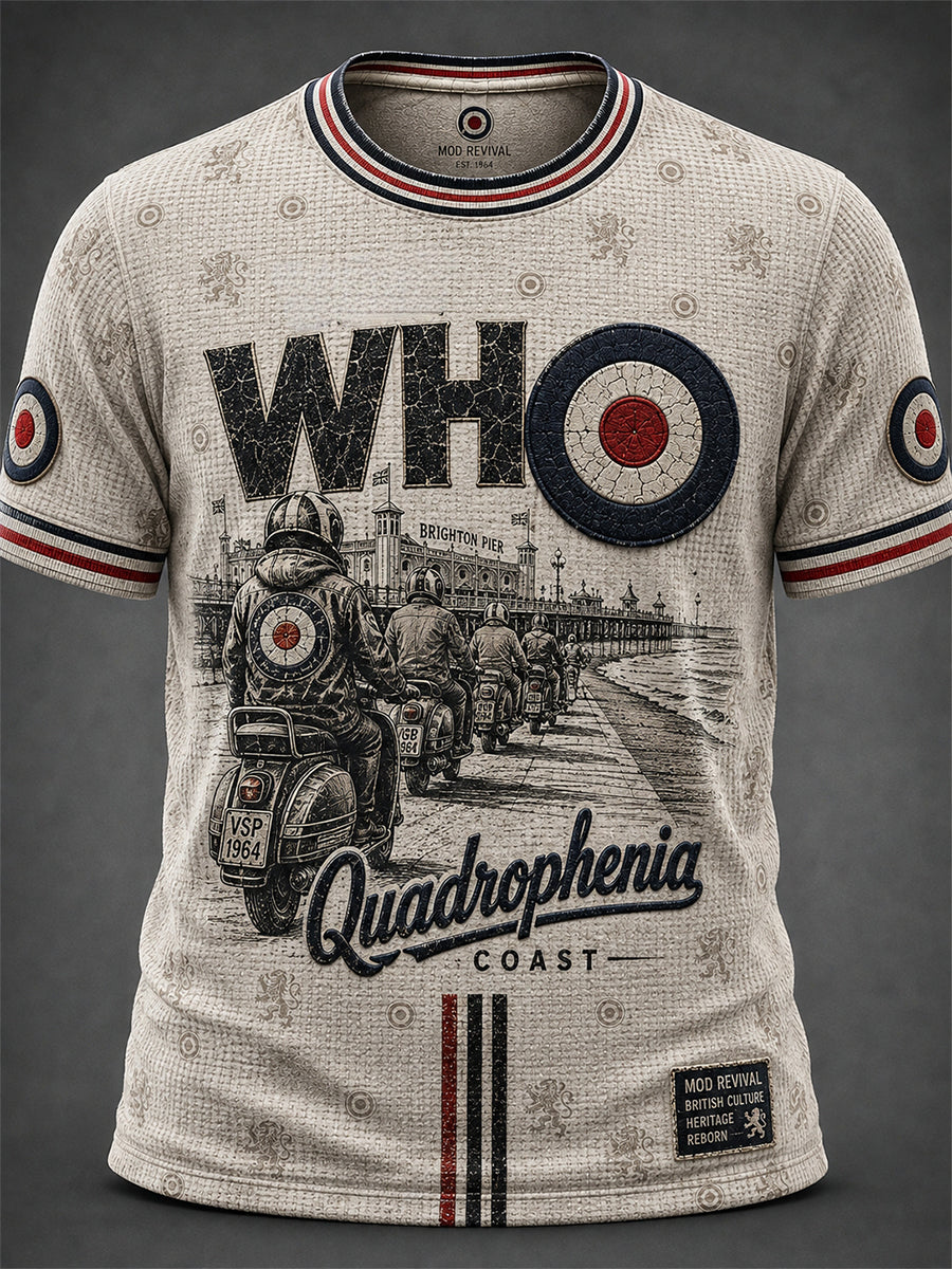 Men's UK Mods Music Lover The Who Printed Short-Sleeved T-Shirt