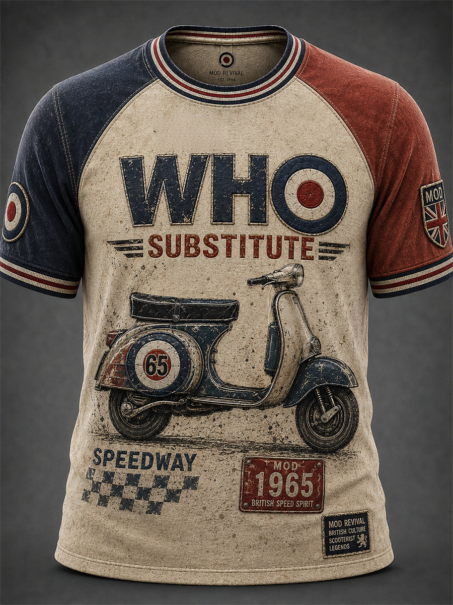 Men's UK Mods Music Lover The Who Printed Short-Sleeved T-Shirt