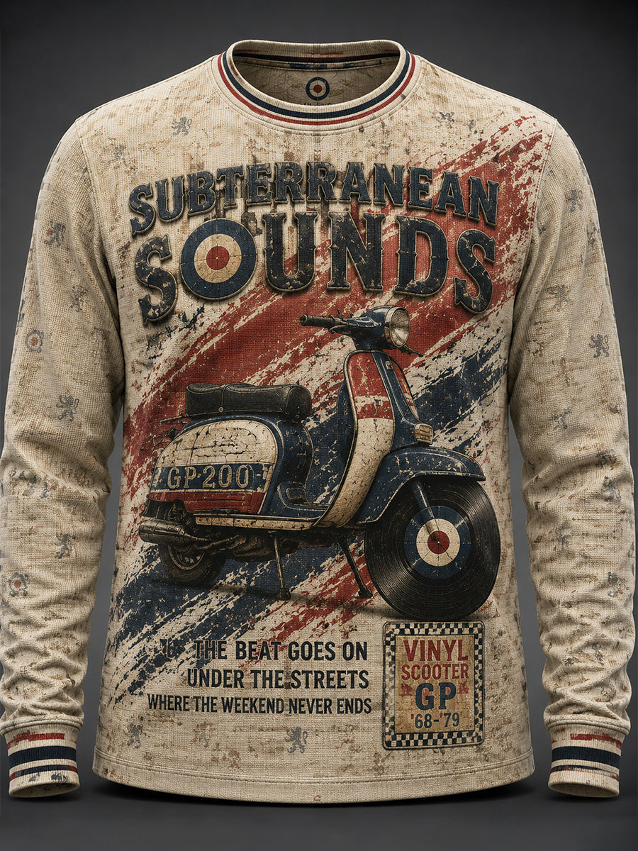 Men's UK Mods Music Lover The Jam Printed Long-Sleeve T-Shirt