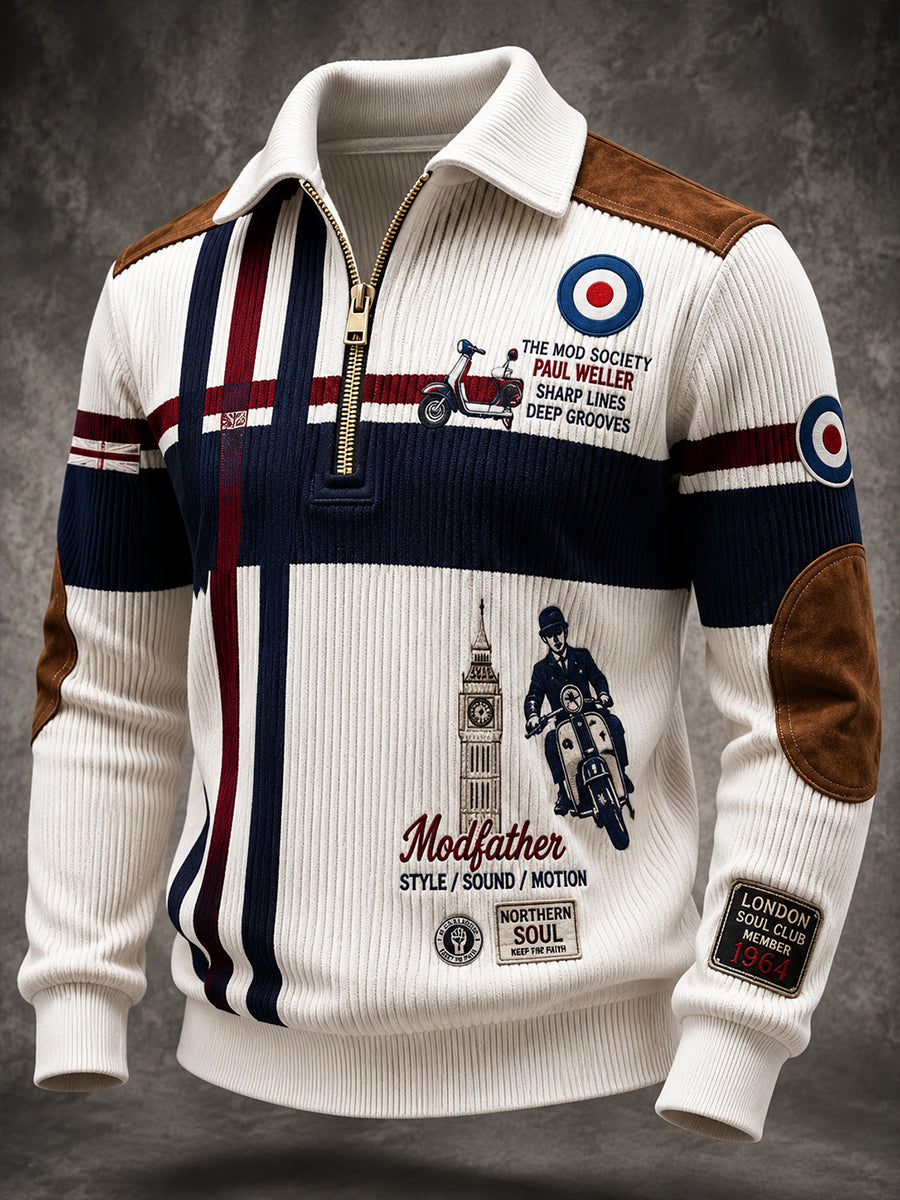 Men's Paul Weller And British Mod Culture Waffle Long Sleeve T-Shirt