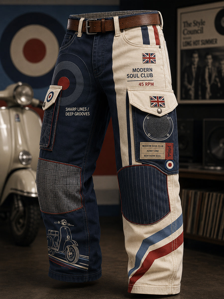 Men's British Paul Weller Modern Culture Business Style Casual Work Trousers