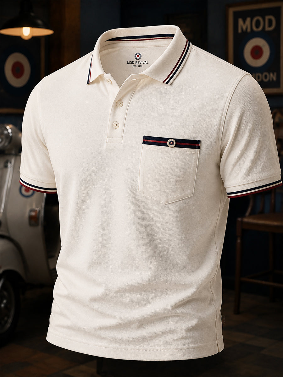 Men's Mods Culture UK Music Lover Business Style Printed Polo Shirt