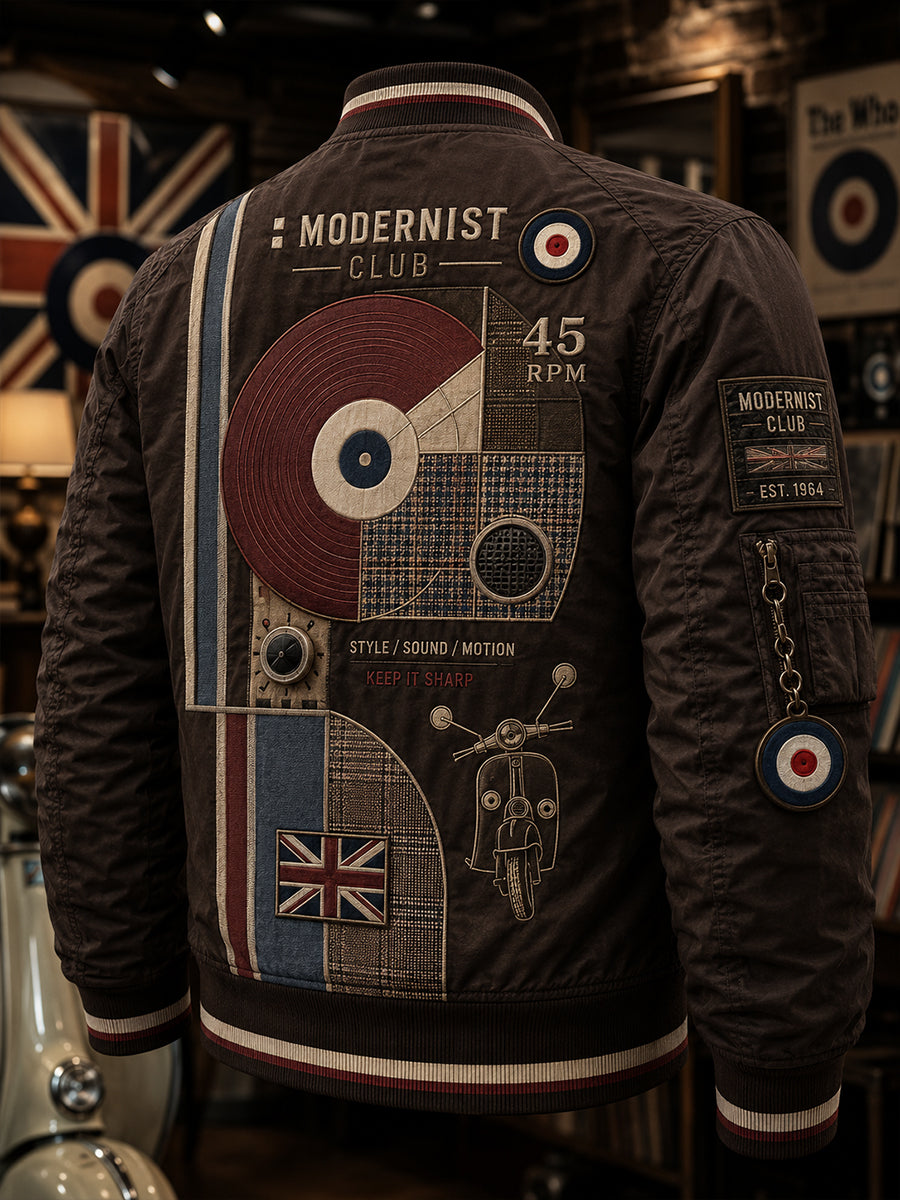 Men's British Paul Weller Modern Culture Lover Printed Monkey Jacket