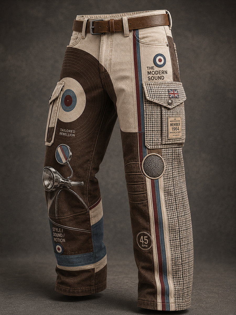 Men's British Paul Weller Modern Culture Casual Work Trousers
