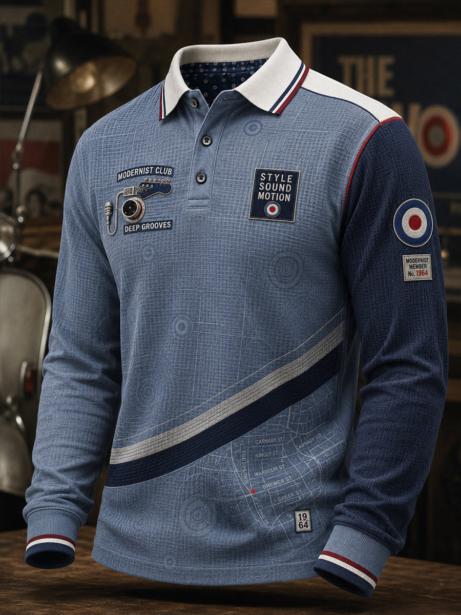 Men's British Paul Weller Modern Culture Business Style Long Sleeve Shirt