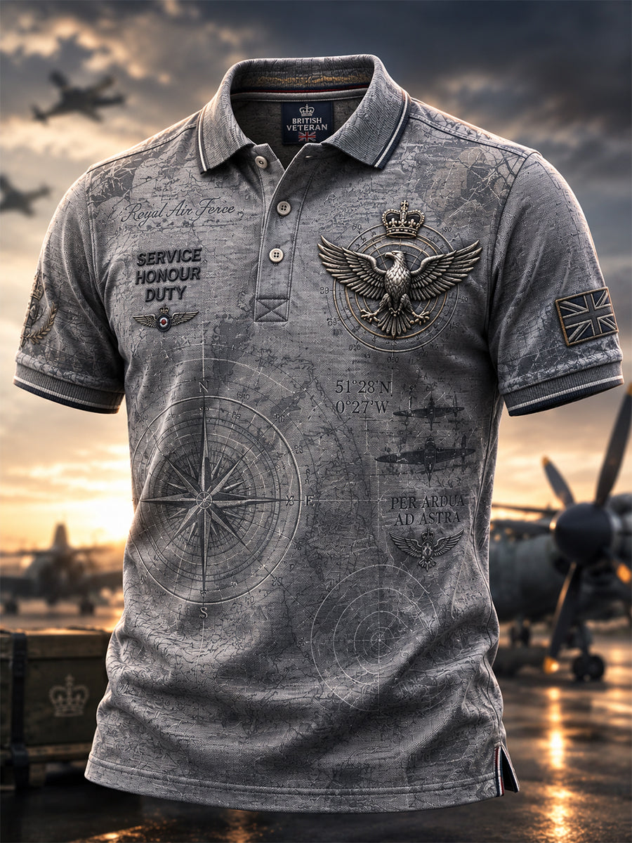 Men's British Veteran Commemorative Print Short-Sleeve Polo Shirt