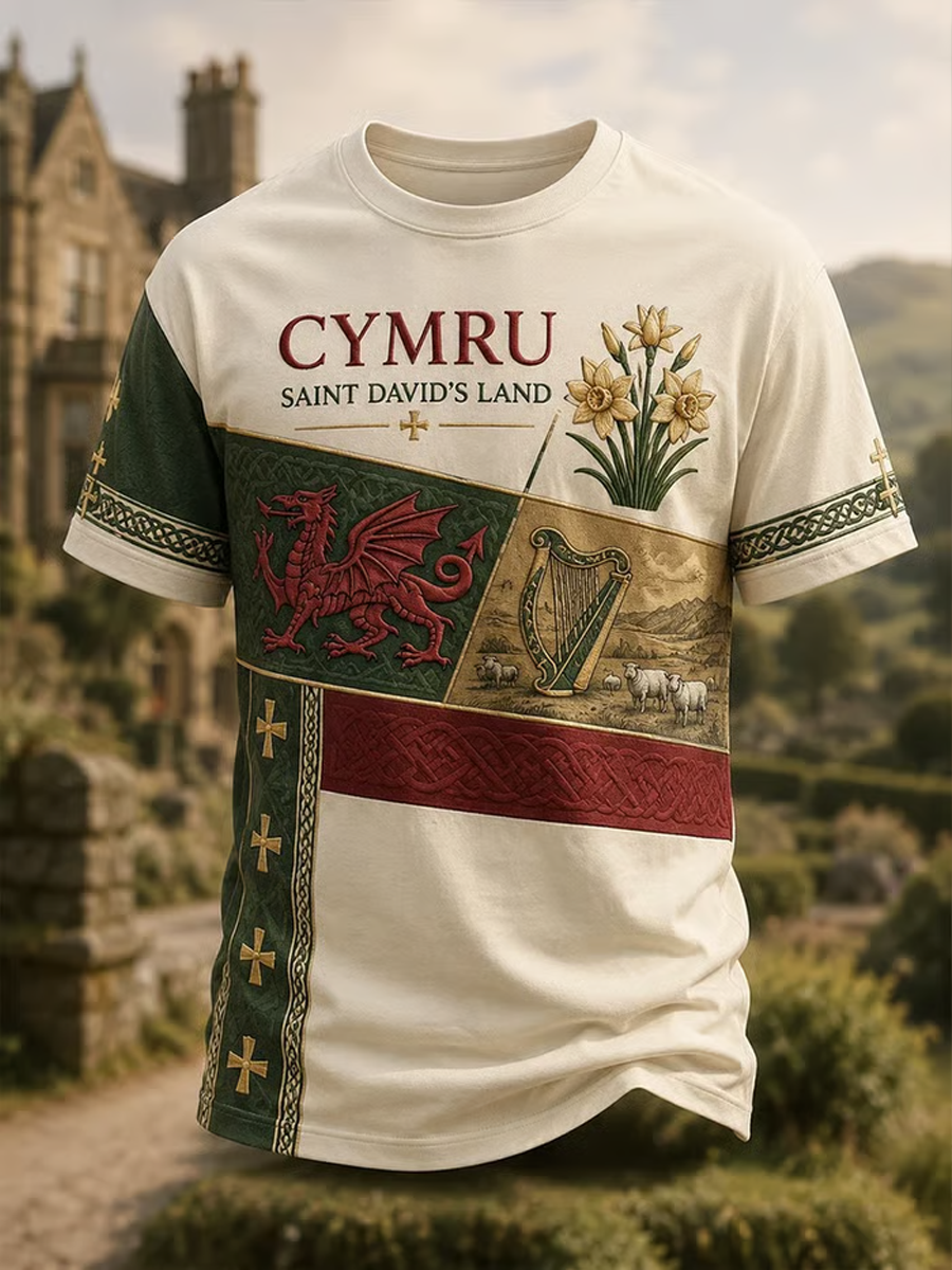 Men's Welsh print short sleeves t-shirt