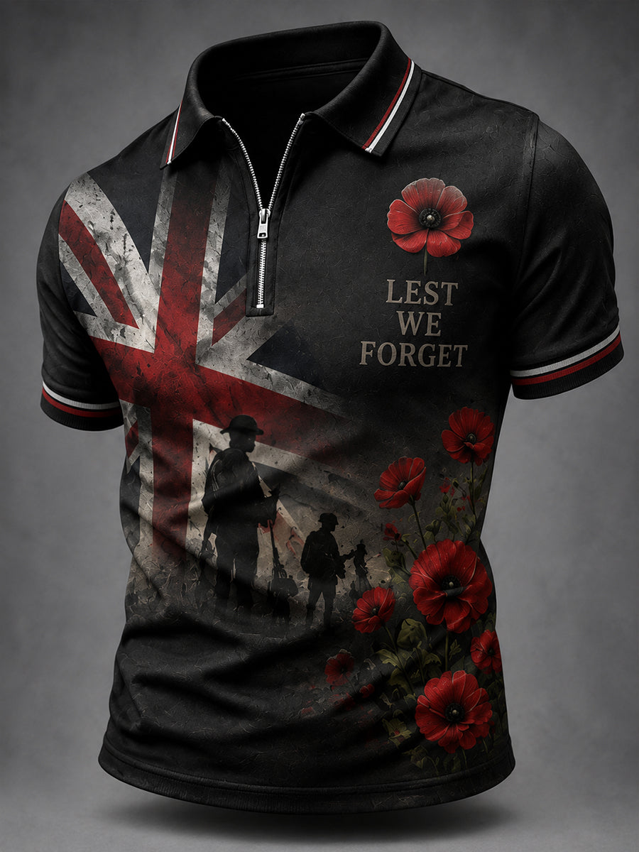 Men's Remembrance Day Lest We Forget Printed Shirt