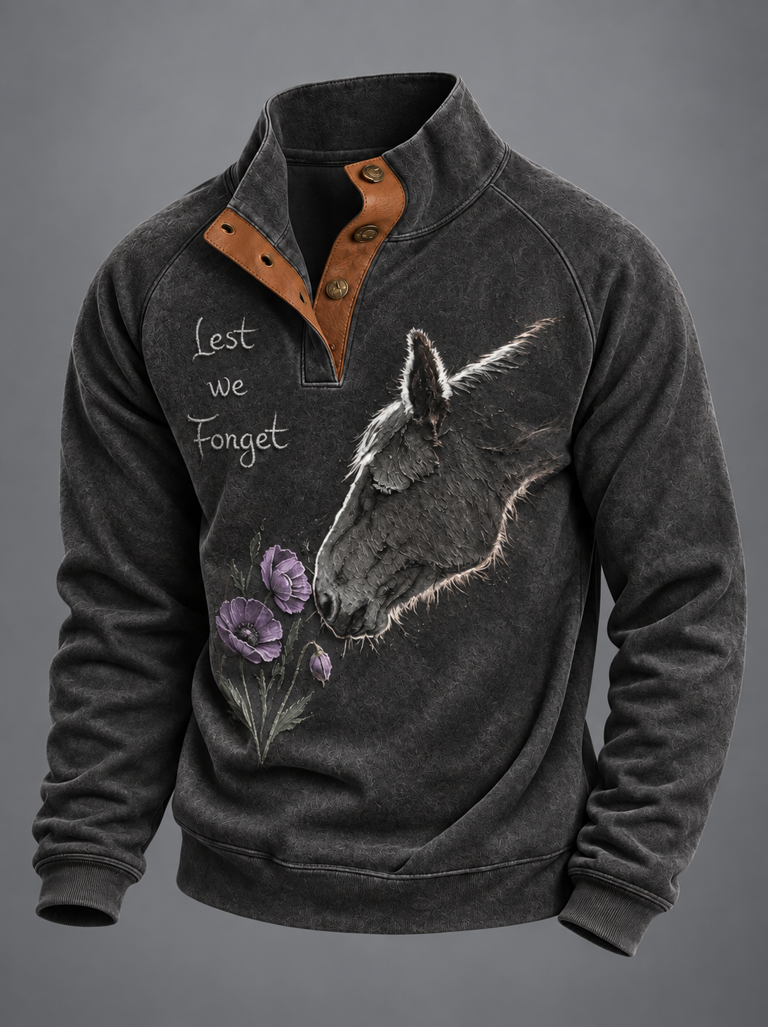 Men's Remembering The Animals Of War Four-button Hoodie
