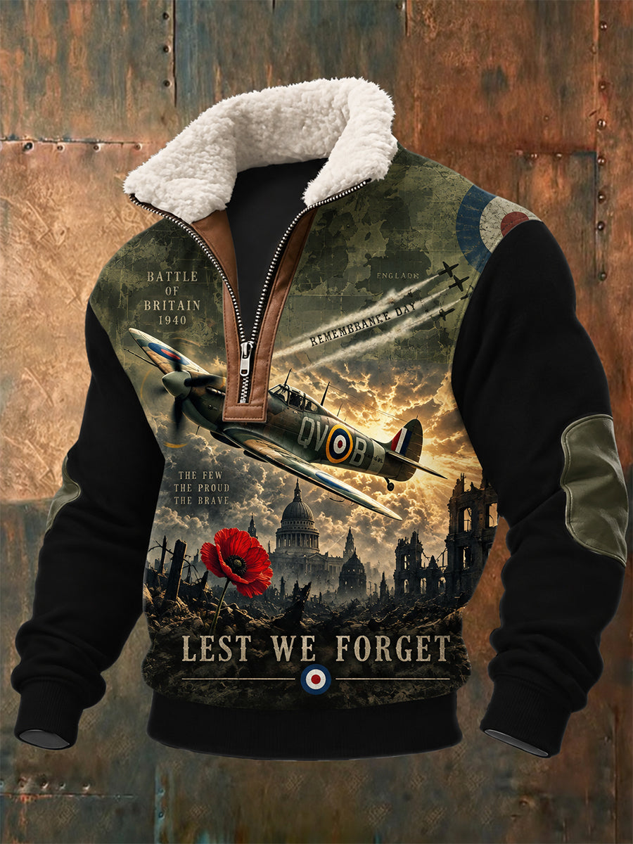 Men's Remembrance Day Lest We Forget Fleece-Lined Sweatshirt