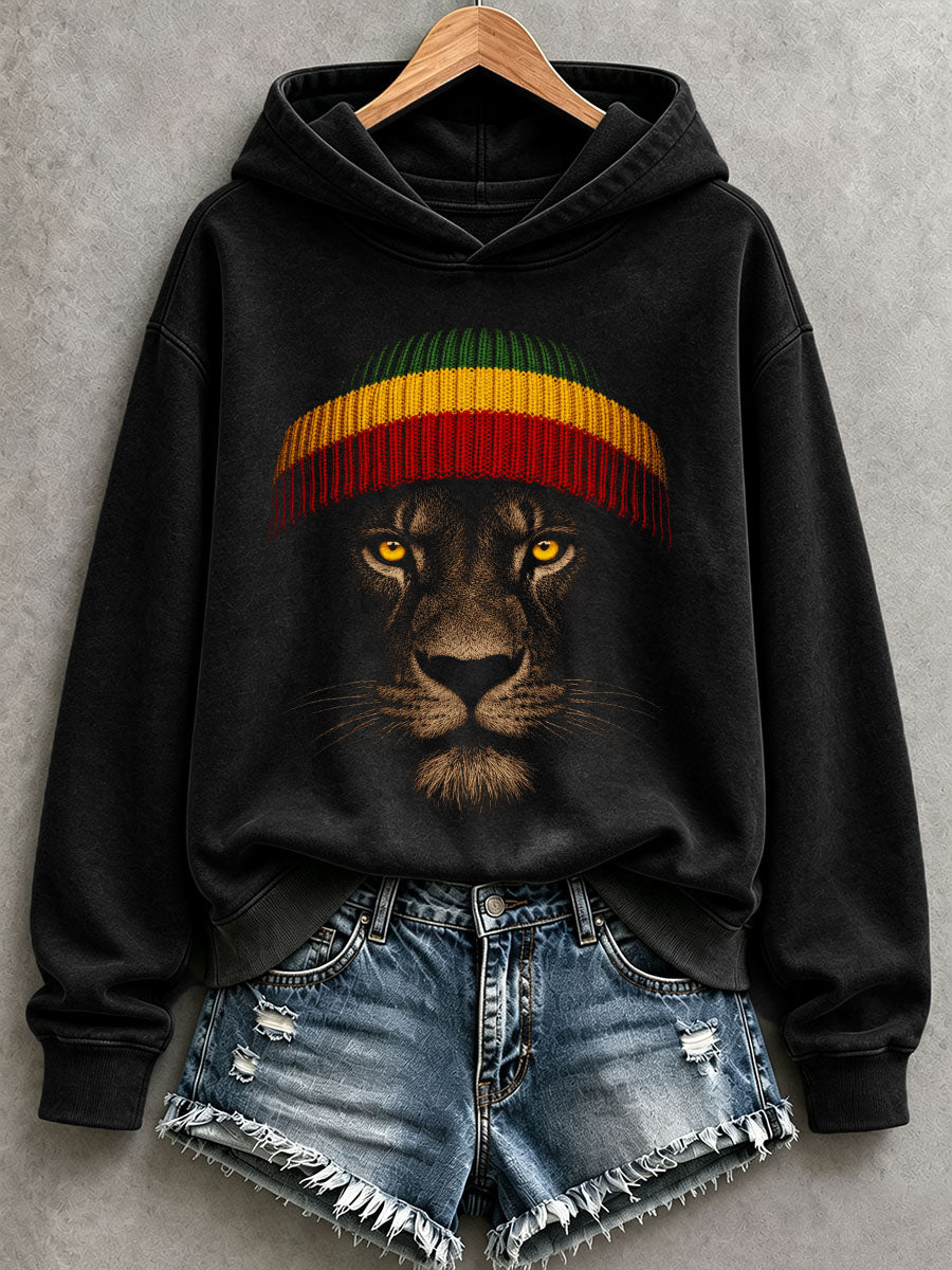Women's Reggae Lion Print Hoodie