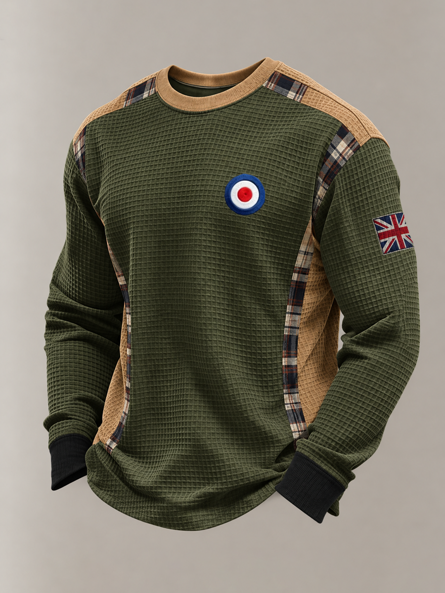 Men's UK Music Lover Mods Culture Printed Waffle Sweatshirt