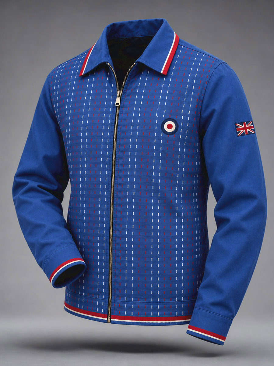 Men's UK Music Lover Mods Art Printed Zip-Up Jacket