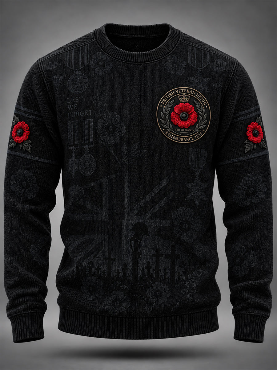 Men's Remembrance Day Lest We Forget Crew Neck Sweatshirt