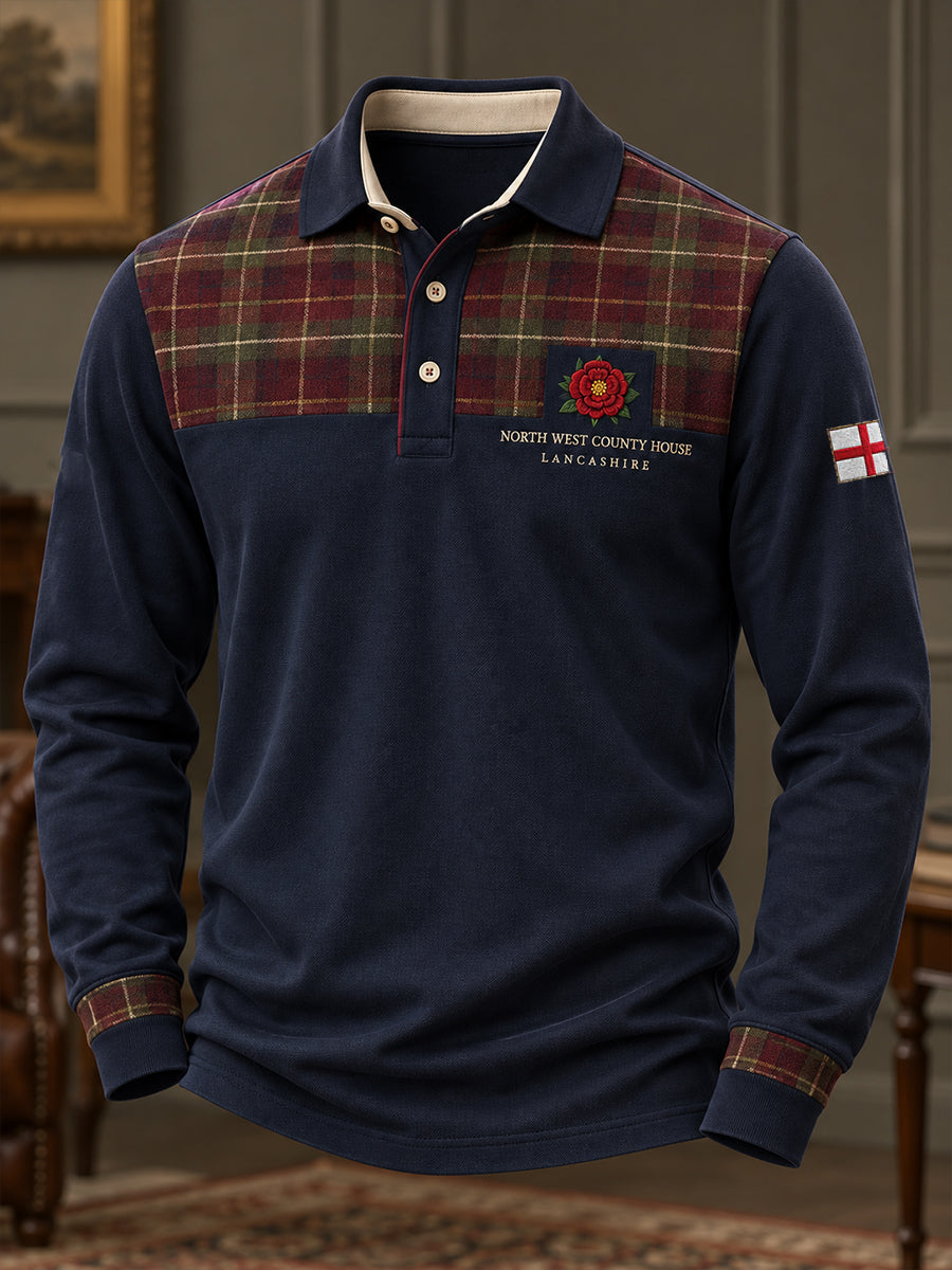 Men's England Lancashire Day Red Roses Art Printed Casual Tops