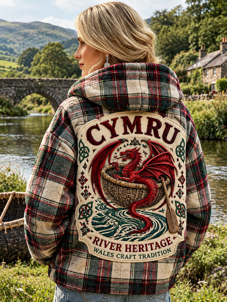 Women's Vintage British Wales Printed Flannel Jacket