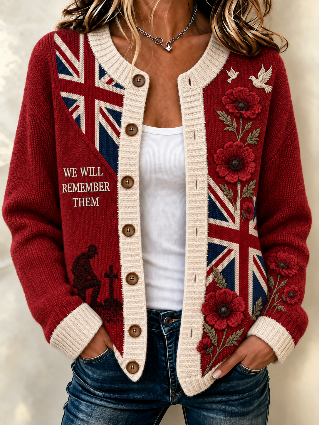 women's Remembrance Day Cardigan