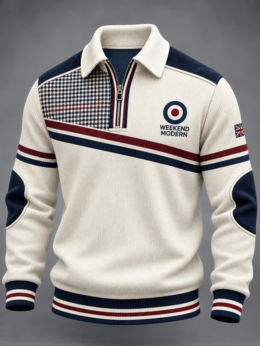 Men's UK Music Lover Mods Art Printed Zip-Up Hoodie