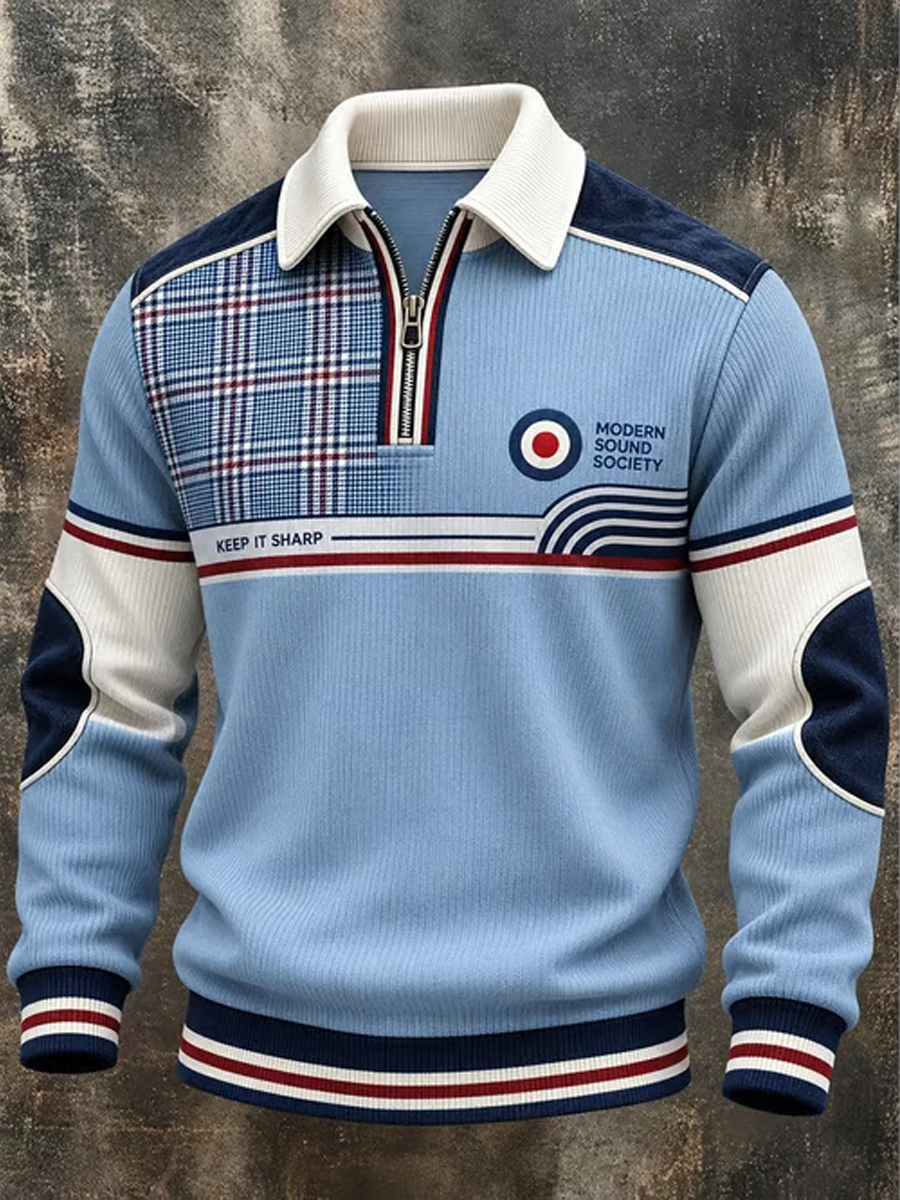 Men's UK Music Lover Mods Art Printed Zip-Up Hoodie