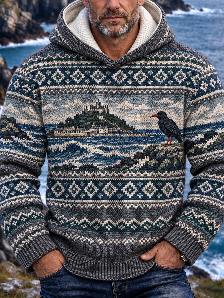 Men's Cornwall Art Print Hoodie