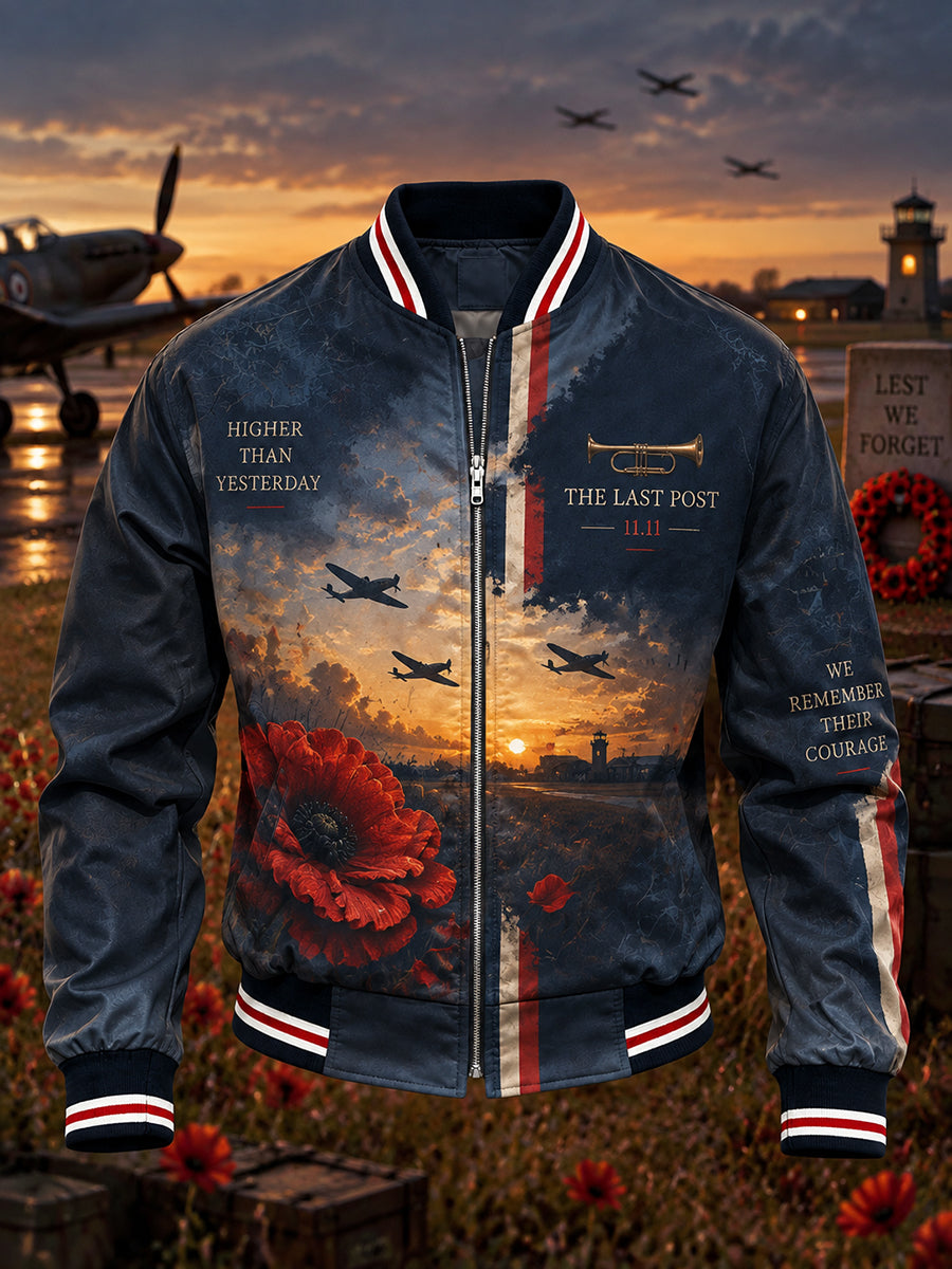 Men's British Remembrance Day Printed Jacket