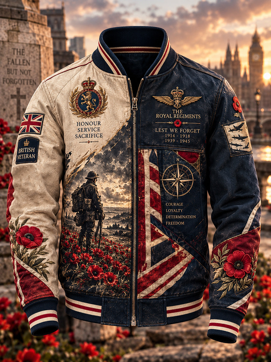 Men's British Remembrance Day Printed Jacket