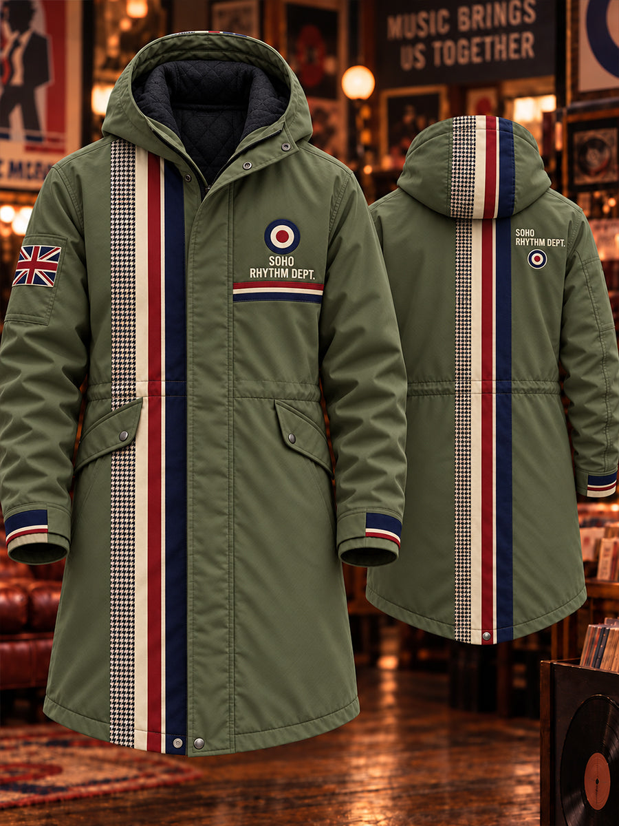 Men's Paul Weller Mod Culture Printed Hooded Long Coat