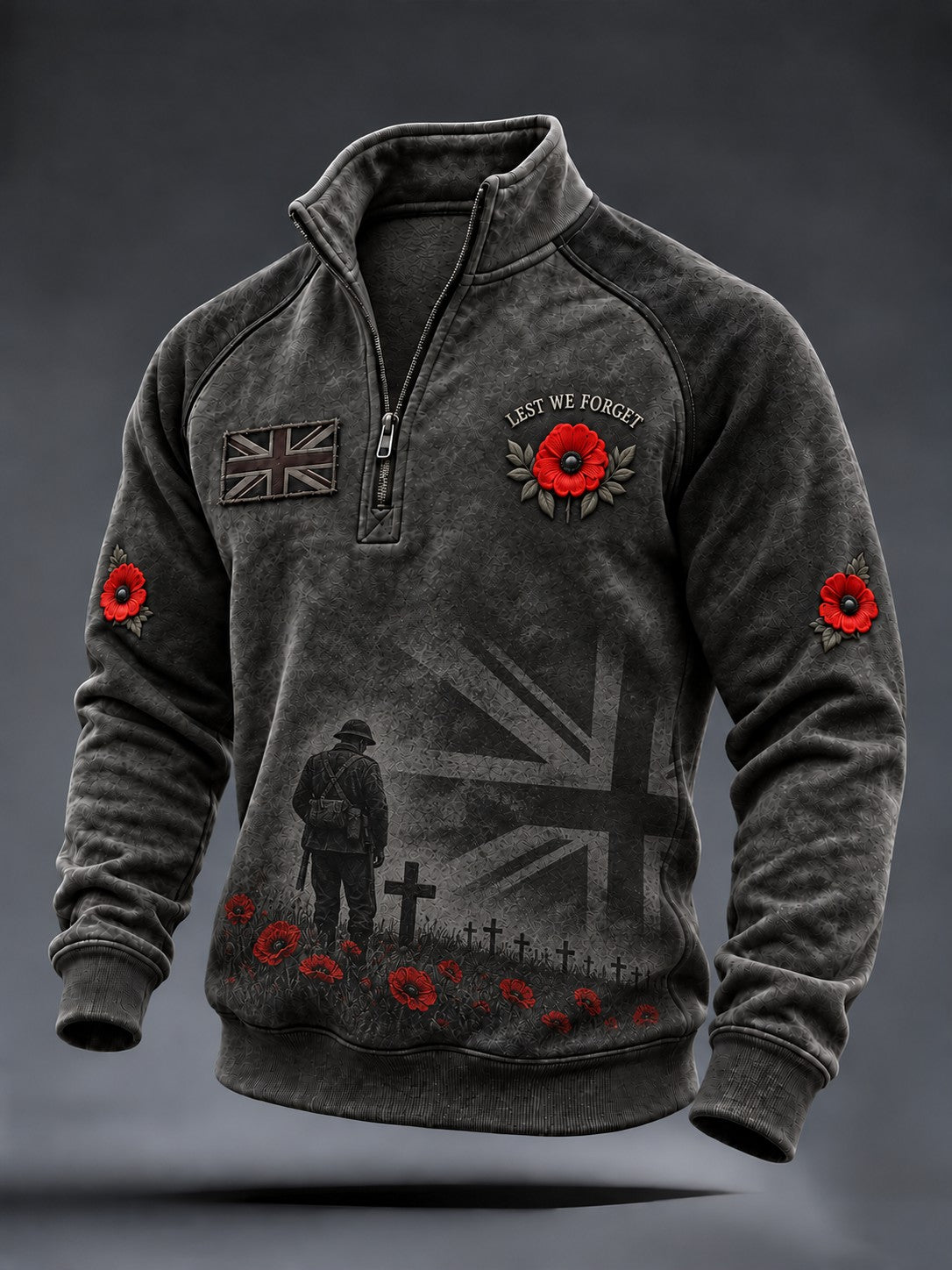 Men's Remembrance Day Lest We Forget Printed Sweatshirt