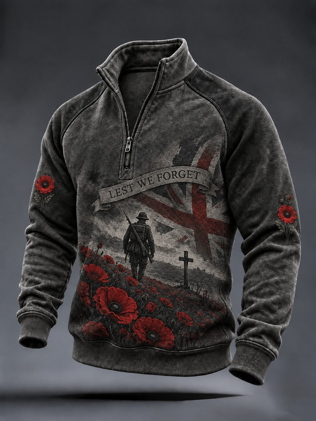 Men's Remembrance Day Lest We Forget Printed Sweatshirt
