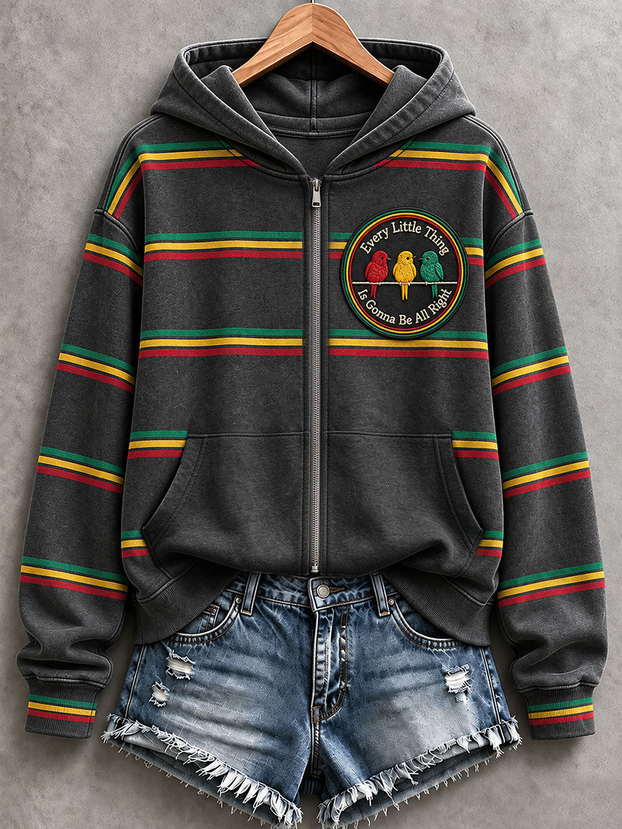 Women's Every Little Thing Is Gonna Be All Right Hooded Cardigan
