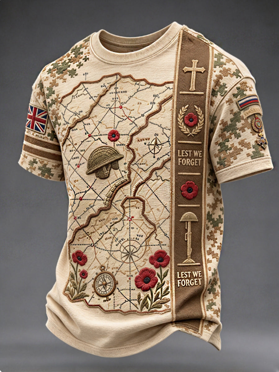 Men's Remembrance Day Lest We Forget Short Sleeves T-shirt
