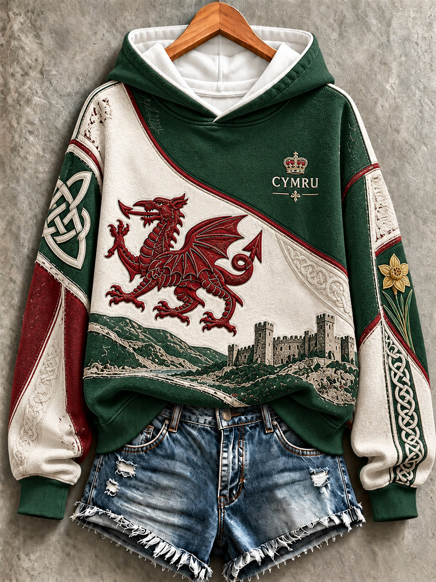 Women's Welsh Dragon Print Sweatshirt