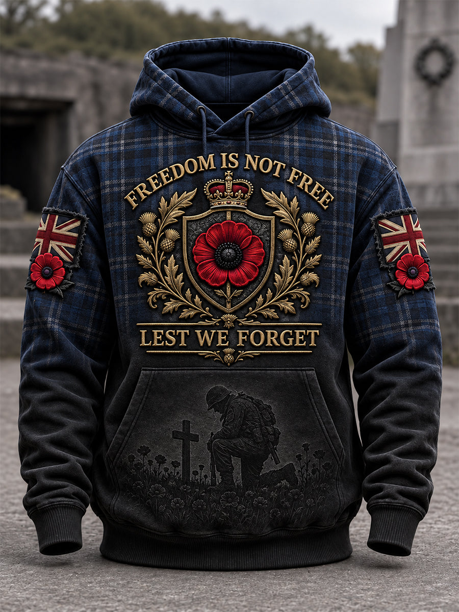 Men's Remembrance Day Lest We Forget Casual Hoodie