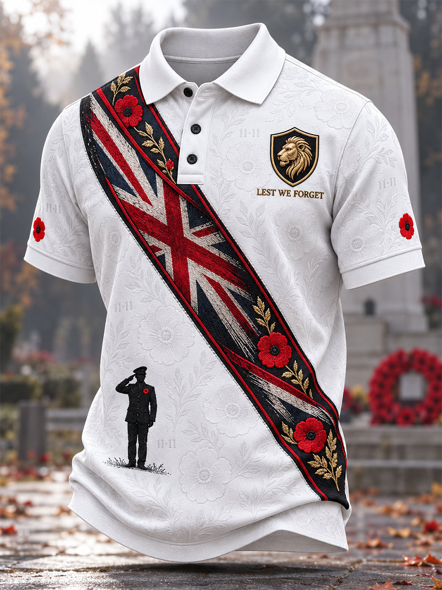 Men's Remembrance Day Lest We Forget Polo Shirt
