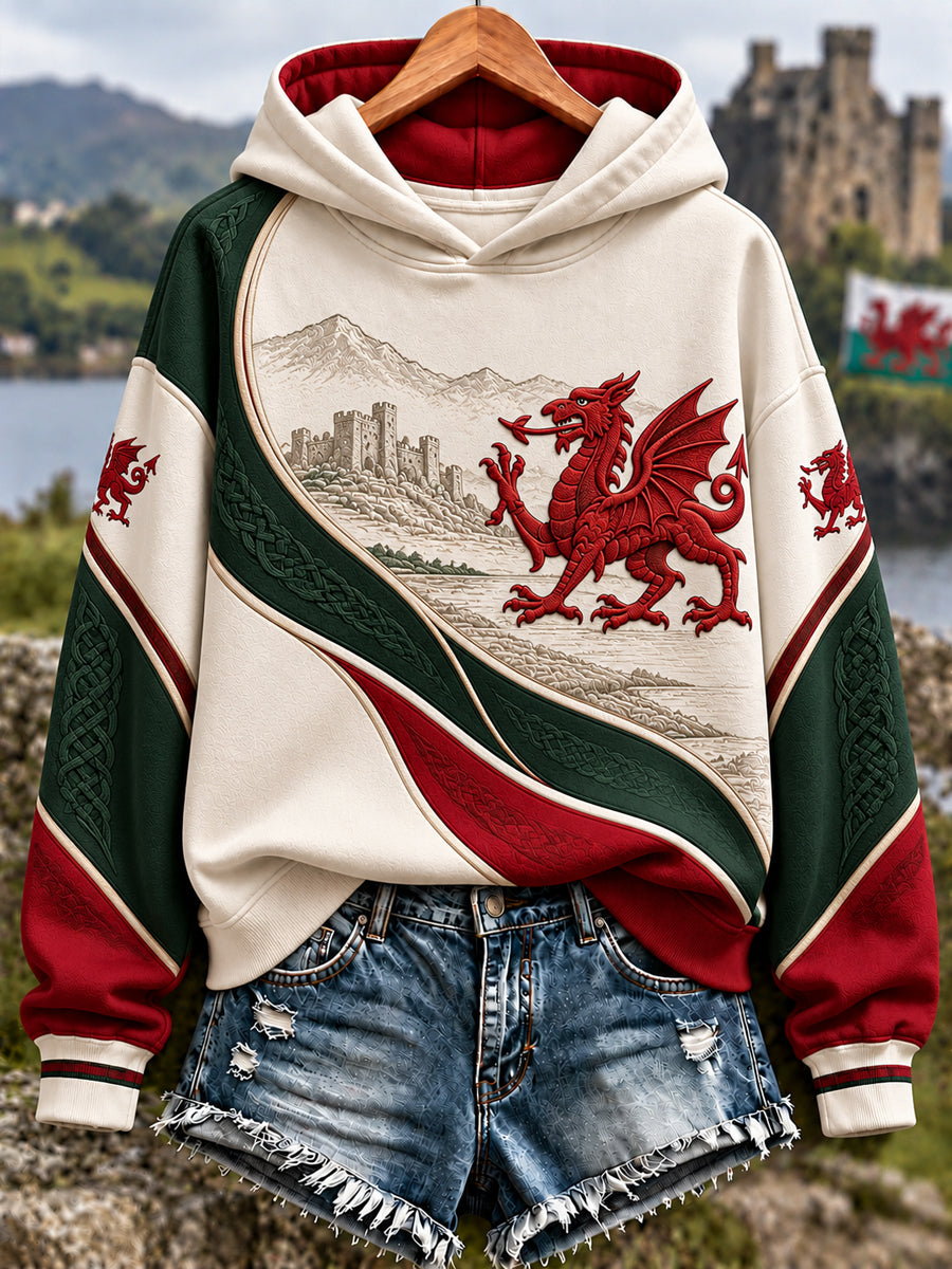 Women's Welsh Dragon Print Sweatshirt