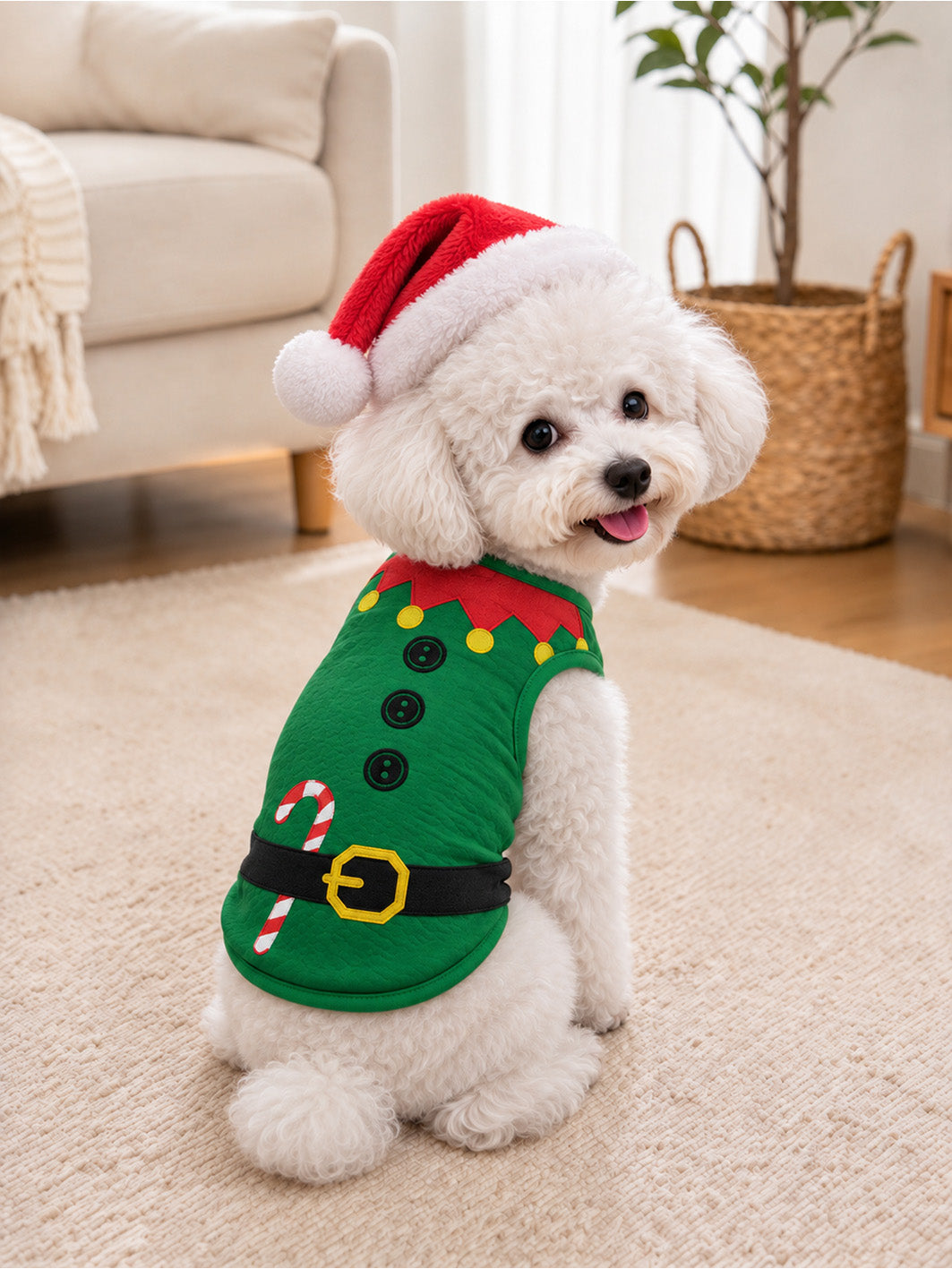 Christmas-themed pattern pet sleeveless vest