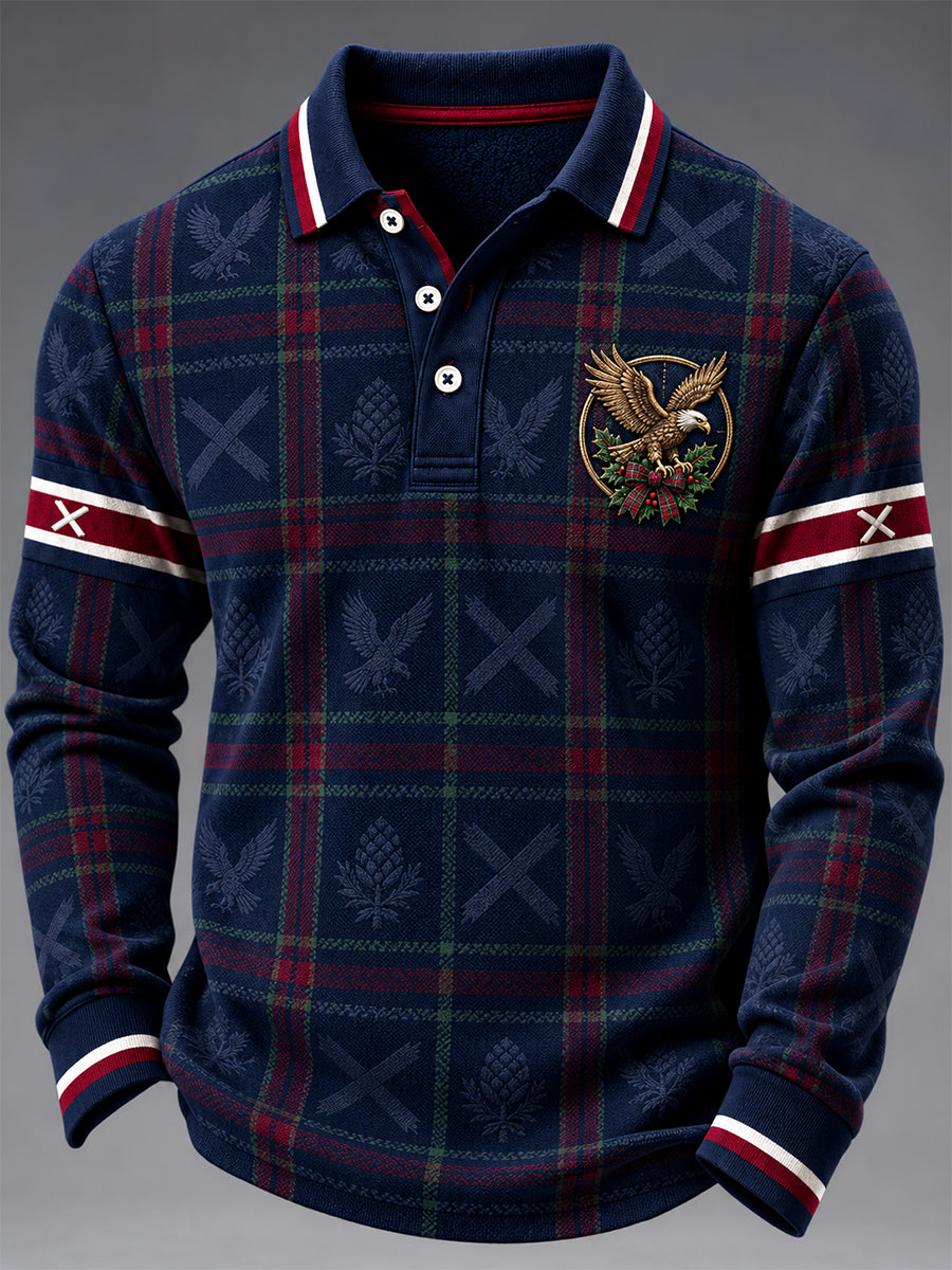 Men's Scottish Christmas Printed Polo Shirt