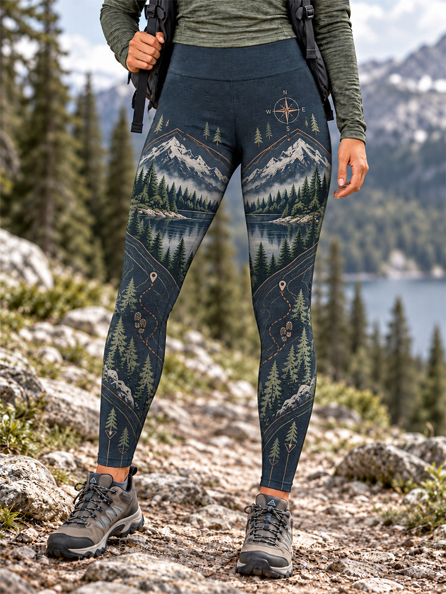 Women's Wilderness Trail Print Hike Lovers Leggings