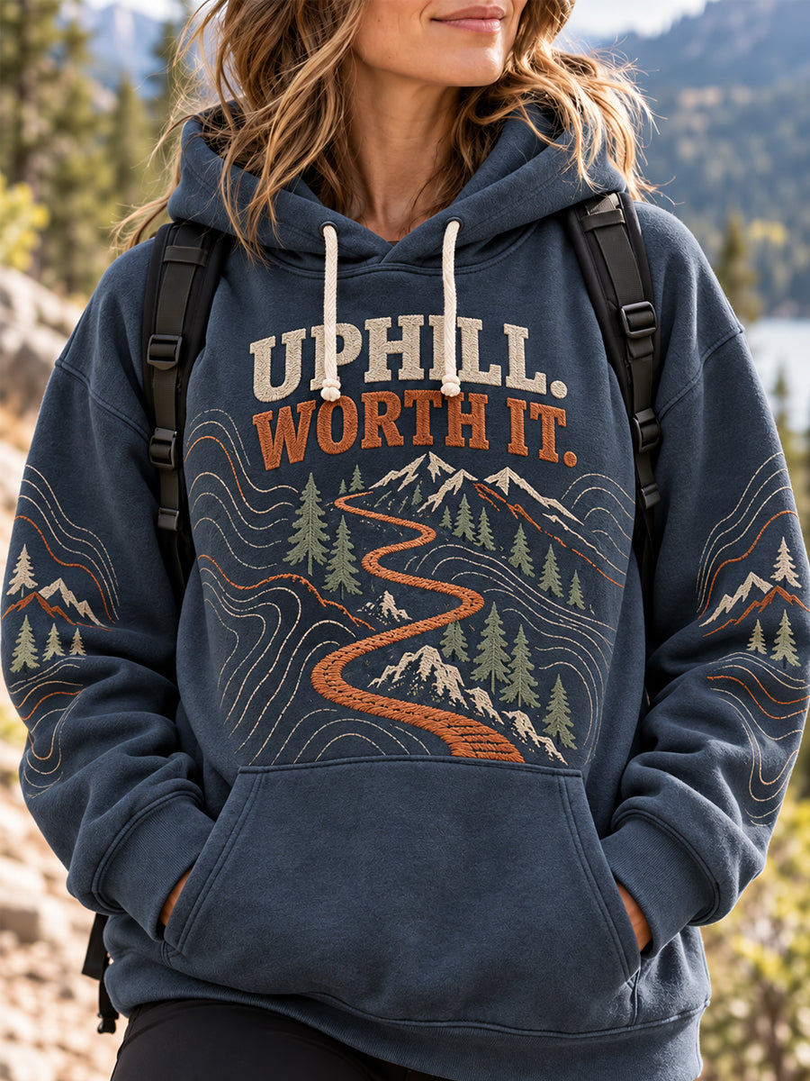 Women's Wilderness Trail Print Hike Lovers Casual Hoodie