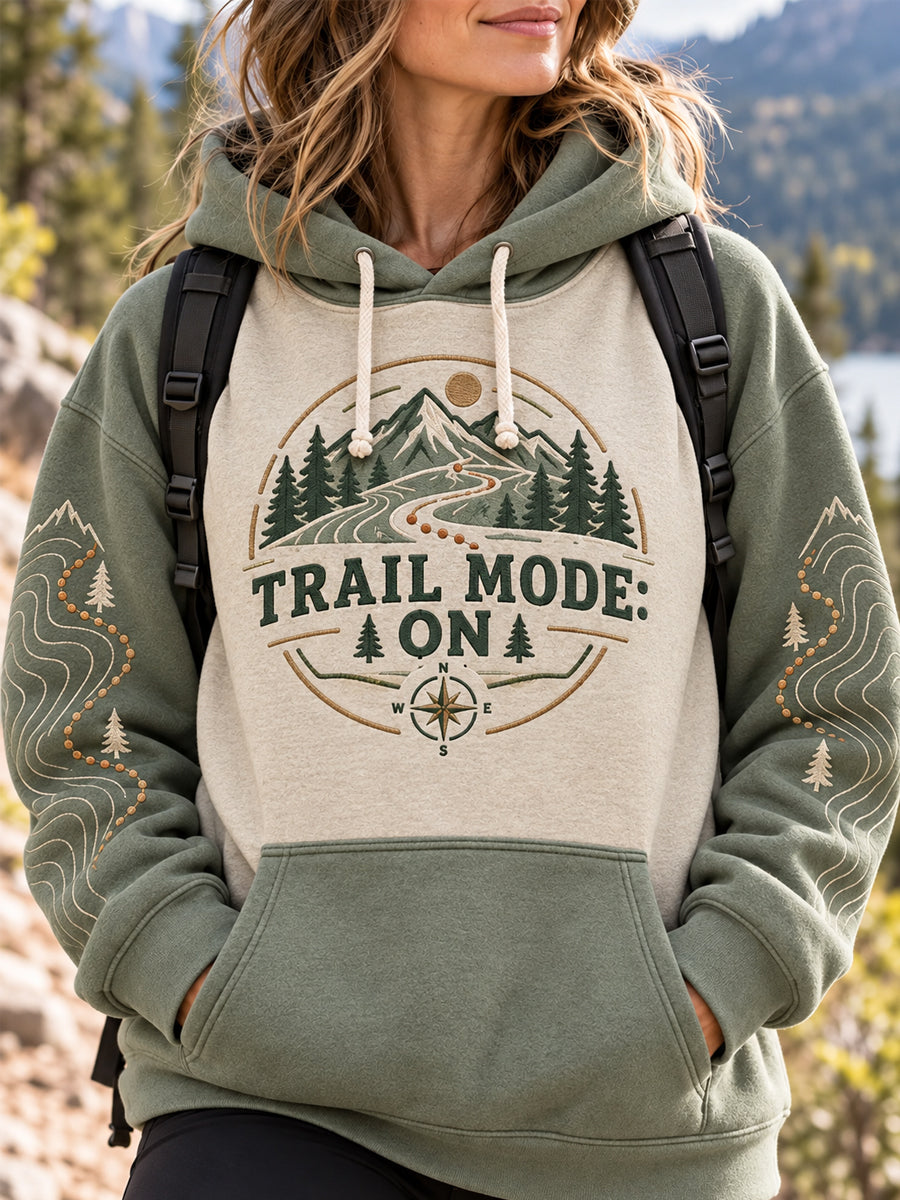 Women's Wilderness Trail Print Hike Lovers Casual Hoodie