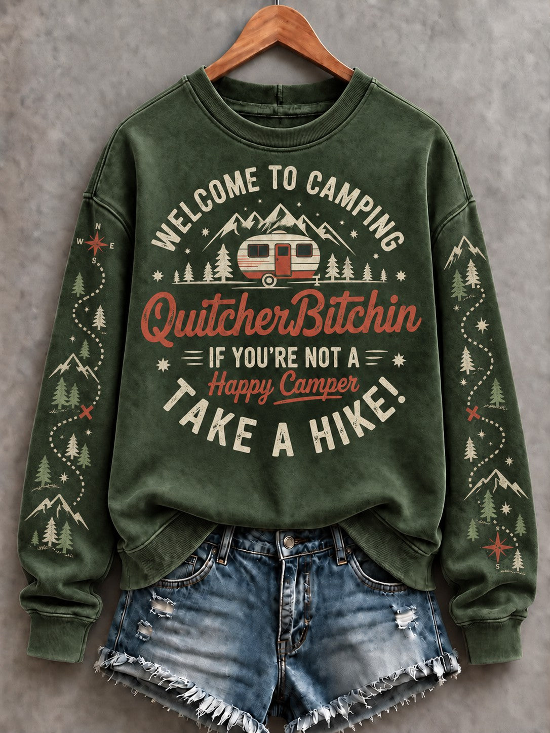 Women's Camping Printed Sweatshirt