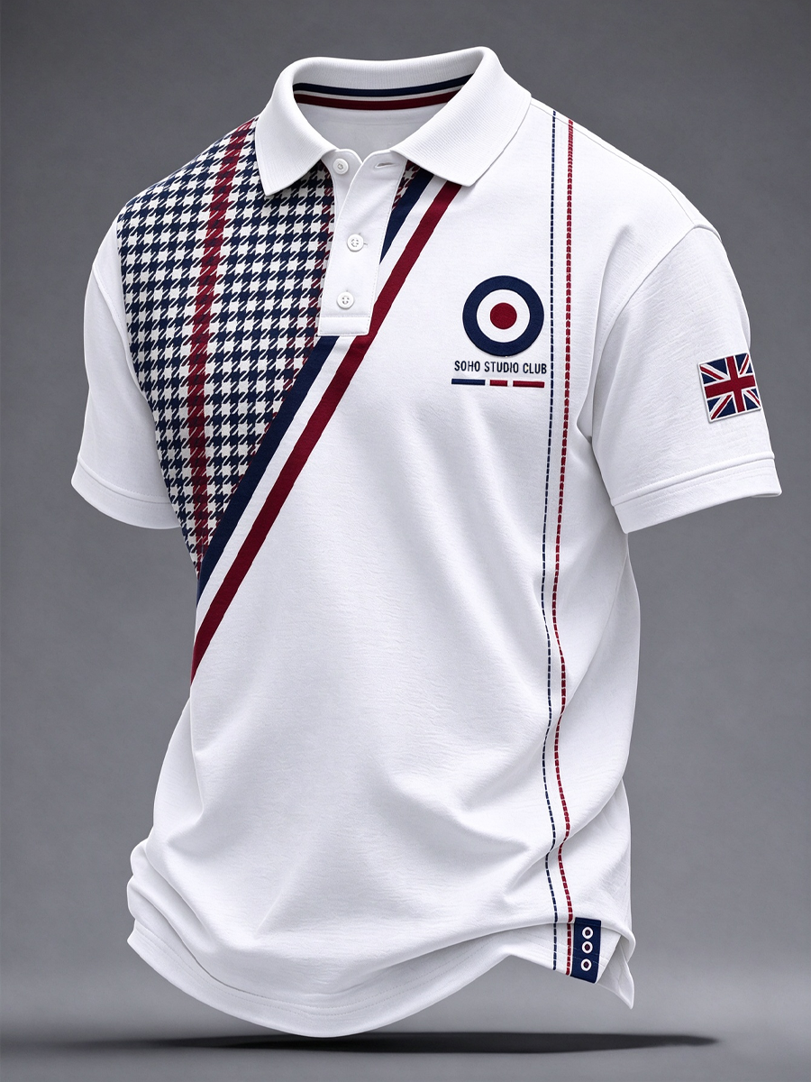 Men's UK Music Lover Mods Art Printed polo shirt