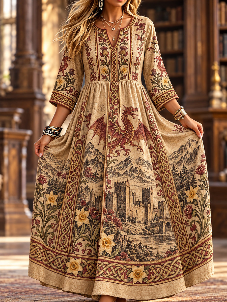 Women's Welsh-Style Print Dress