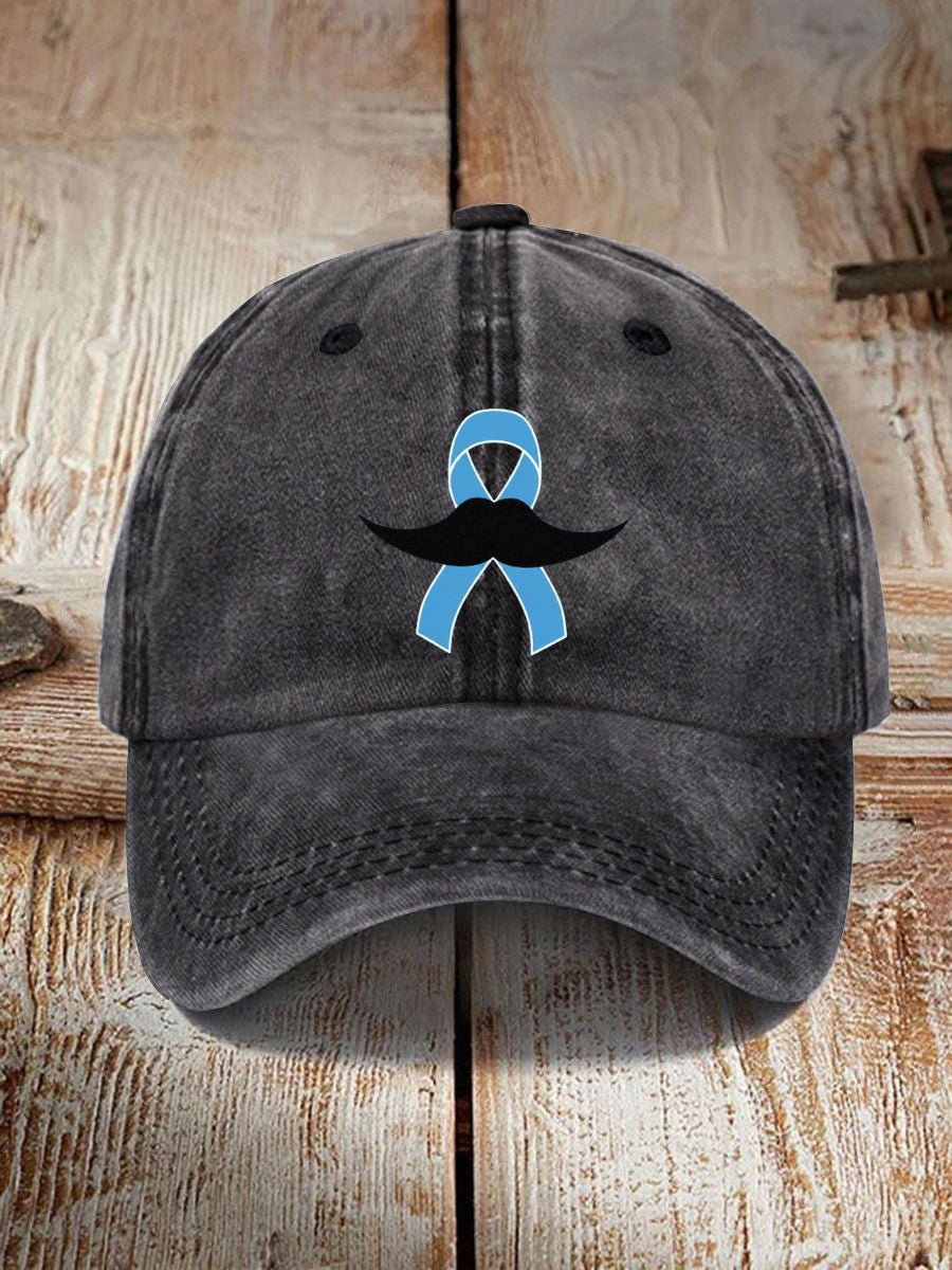 Unisex Mustache Print Men's Health Support Graphic Cap