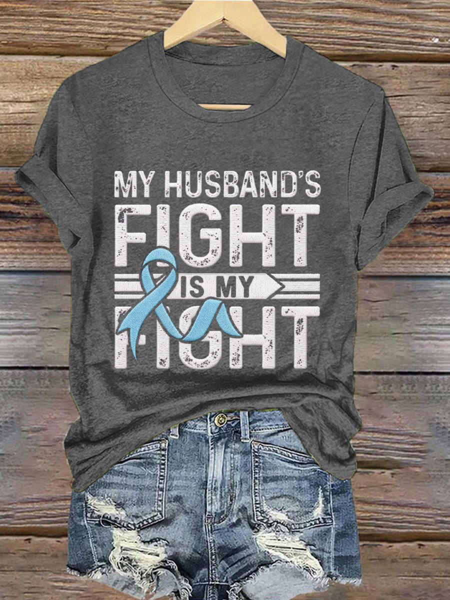 Women's Mustache Print Men's Health Support Graphic T-Shirt